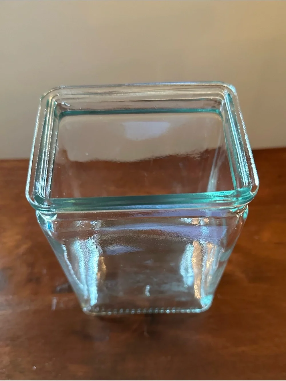 Vintage rectangular glass vase • heavyweight - Picture 4 of 4
